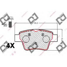 BP2127 DJ PARTS Комплект тормозных колодок, дисковый тормоз