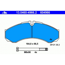 13.0460-4966.2 ATE Комплект тормозных колодок, дисковый тормоз
