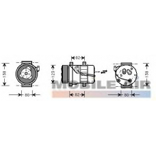 5900K054 VAN WEZEL Компрессор, кондиционер