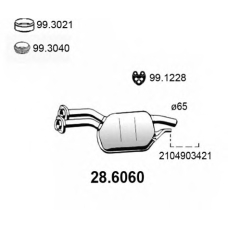 28.6060 ASSO Средний глушитель выхлопных газов