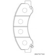 KD4404 ASIMCO Комплект тормозных колодок, дисковый тормоз