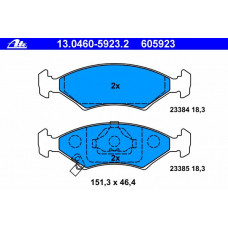13.0460-5923.2 ATE Комплект тормозных колодок, дисковый тормоз
