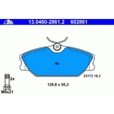 13.0460-2861.2 ATE Комплект тормозных колодок, дисковый тормоз