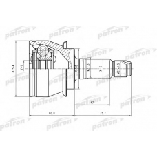 PCV1480 PATRON Шарнирный комплект, приводной вал