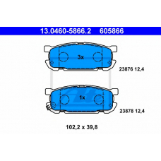 13.0460-5866.2 ATE Комплект тормозных колодок, дисковый тормоз