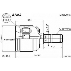 MTIP-5025 ASVA Шарнирный комплект, приводной вал