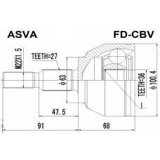 FD-CBV ASVA Шарнирный комплект, приводной вал