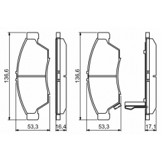 0 986 494 238 BOSCH Комплект тормозных колодок, дисковый тормоз