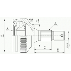 CVJ5593.10 OPEN PARTS Шарнирный комплект, приводной вал