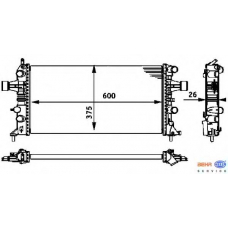 8MK 376 710-661 HELLA Радиатор, охлаждение двигателя