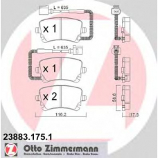 23883.175.1 ZIMMERMANN Комплект тормозных колодок, дисковый тормоз