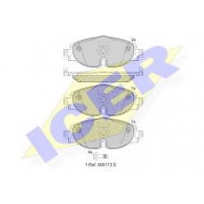 182111-204 ICER Комплект тормозных колодок, дисковый тормоз