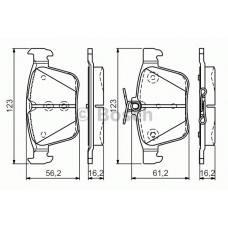 0 986 TB3 176 BOSCH Комплект тормозных колодок, дисковый тормоз