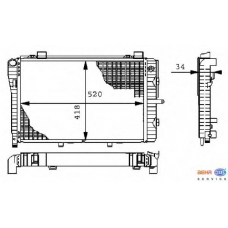 8MK 376 711-251 HELLA Радиатор, охлаждение двигателя