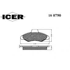 180790 ICER Комплект тормозных колодок, дисковый тормоз
