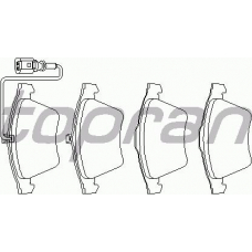110 540 TOPRAN Комплект тормозных колодок, дисковый тормоз