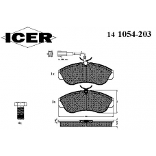 141054-203 ICER Комплект тормозных колодок, дисковый тормоз