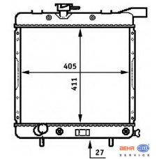 8MK 376 707-611 HELLA Радиатор, охлаждение двигателя