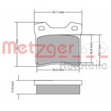 1170310 METZGER Комплект тормозных колодок, дисковый тормоз