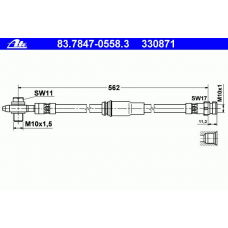 83.7847-0558.3 ATE Тормозной шланг