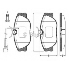 0 986 TB2 167 BOSCH Комплект тормозных колодок, дисковый тормоз