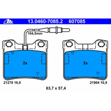 13.0460-7085.2 ATE Комплект тормозных колодок, дисковый тормоз