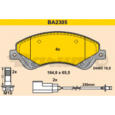 BA2305 BARUM Комплект тормозных колодок, дисковый тормоз