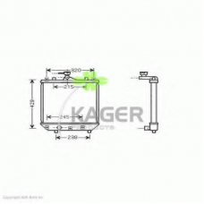 31-1065 KAGER Радиатор, охлаждение двигателя