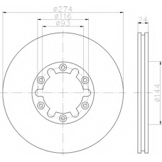 8DD 355 111-741 HELLA Тормозной диск