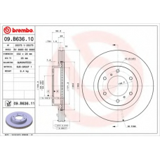 09.B636.11 BREMBO Тормозной диск