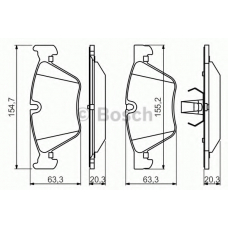 0 986 494 705 BOSCH Комплект тормозных колодок, дисковый тормоз