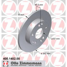 400.1402.00 ZIMMERMANN Тормозной диск