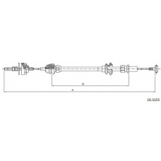10.3155 CABOR Трос, управление сцеплением