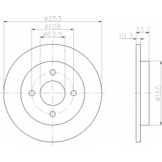 8DD 355 105-651 HELLA Тормозной диск