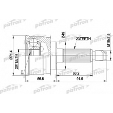 PCV1361 PATRON Шарнирный комплект, приводной вал