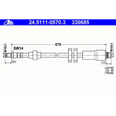 24.5111-0570.3 ATE Тормозной шланг