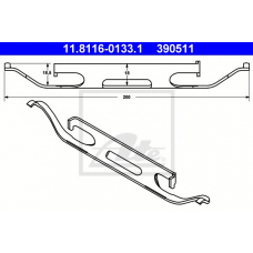 11.8116-0133.1 ATE Пружина, тормозной суппорт