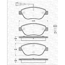 363702161161 MAGNETI MARELLI Комплект тормозных колодок, дисковый тормоз