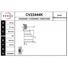 CV22444K EAI Шарнирный комплект, приводной вал