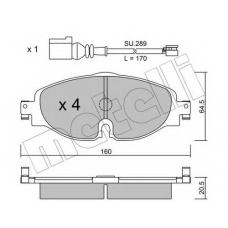22-0950-0K METELLI Комплект тормозных колодок, дисковый тормоз