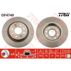 DF4740 TRW Тормозной диск