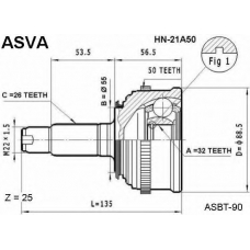 HN-21A50 ASVA Шарнирный комплект, приводной вал