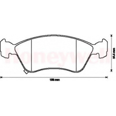 572400B BENDIX Комплект тормозных колодок, дисковый тормоз