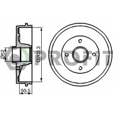 5020-0076 PROFIT Тормозной барабан