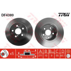 DF4380 TRW Тормозной диск