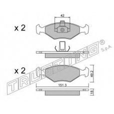 282.2 TRUSTING Комплект тормозных колодок, дисковый тормоз