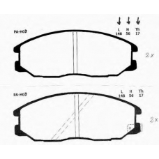 J PA-H03AF JAPANPARTS Комплект тормозных колодок, дисковый тормоз