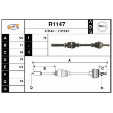 R1147 SNRA Приводной вал