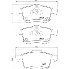 P 23 156 BREMBO Комплект тормозных колодок, дисковый тормоз