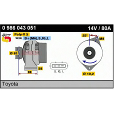 0 986 043 041 BOSCH Генератор